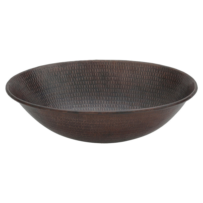 17" Oval Wired Rim Vessel Hammered Copper Sink