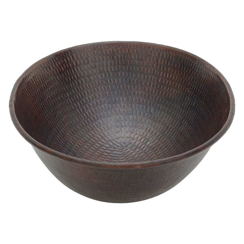 17" Oval Wired Rim Vessel Hammered Copper Sink