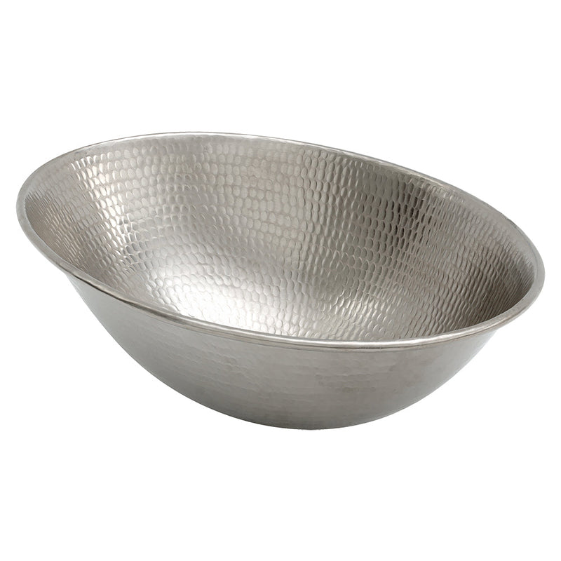 17" Oval Wired Rim Vessel Hammered Copper Sink
