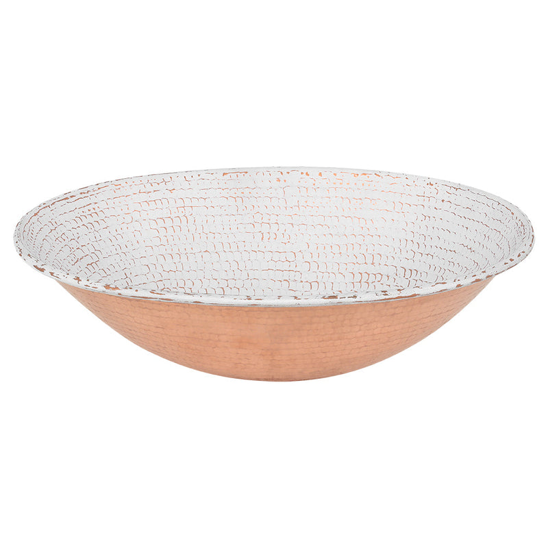 17" Oval Wired Rim Vessel Hammered Copper Sink