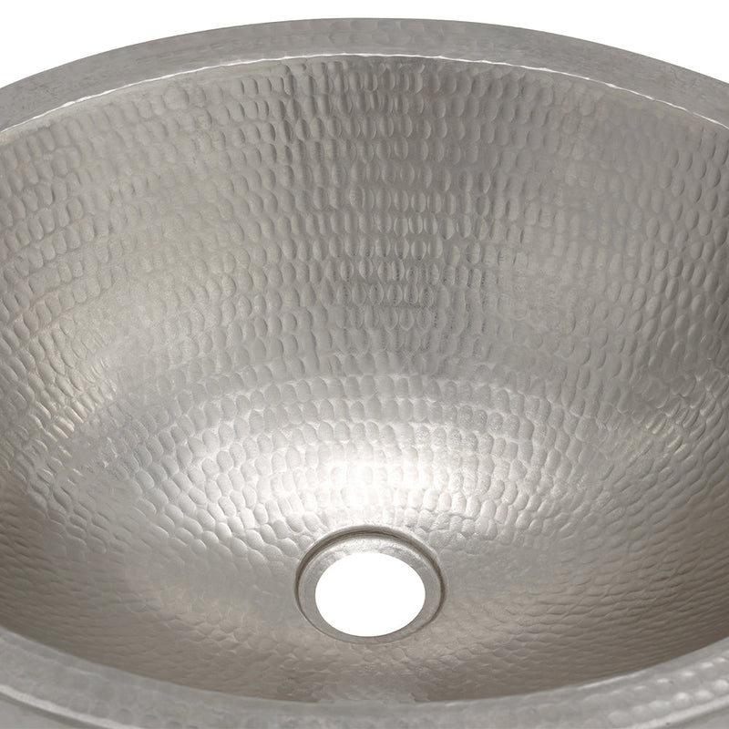 18" Oval Skirted Vessel Hammered Copper Sink