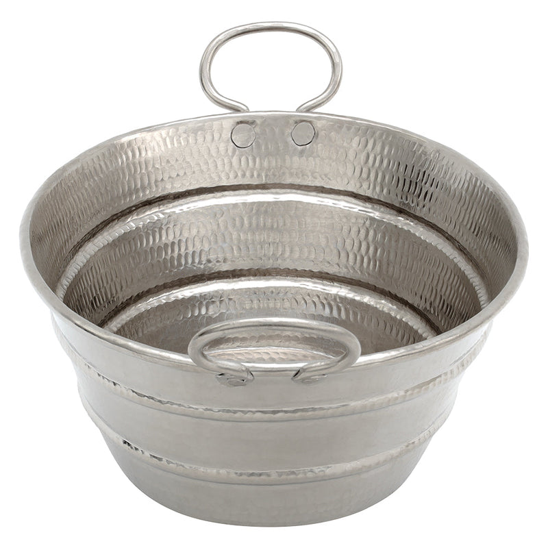 16" Oval Bucket Vessel Hammered Copper Sink with Handles