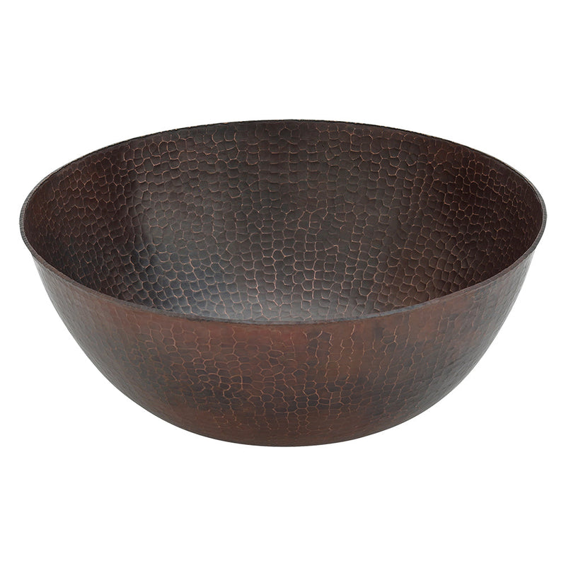13" Small Round Vessel Hammered Copper Sink