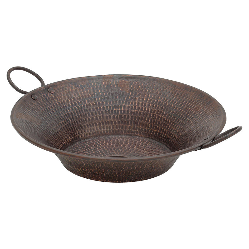 16" Round Miners Pan Vessel Hammered Copper Sink
