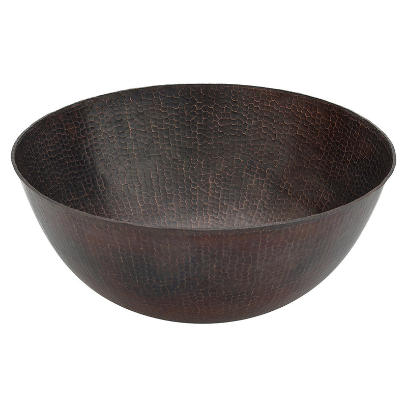 17" Large Round Vessel Hammered Copper Sink