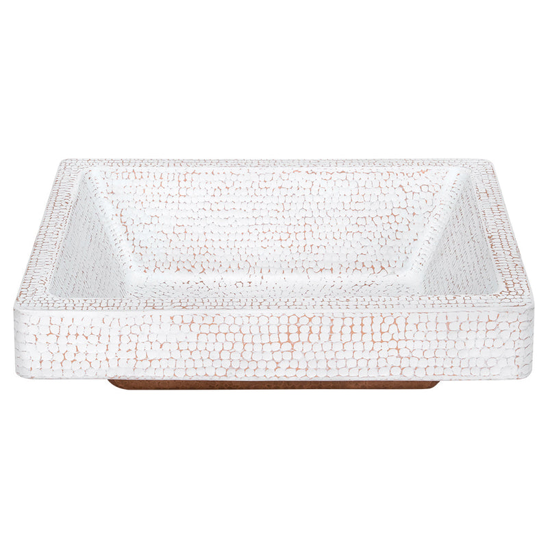 17" Rectangle Skirted Vessel Hammered Copper Sink