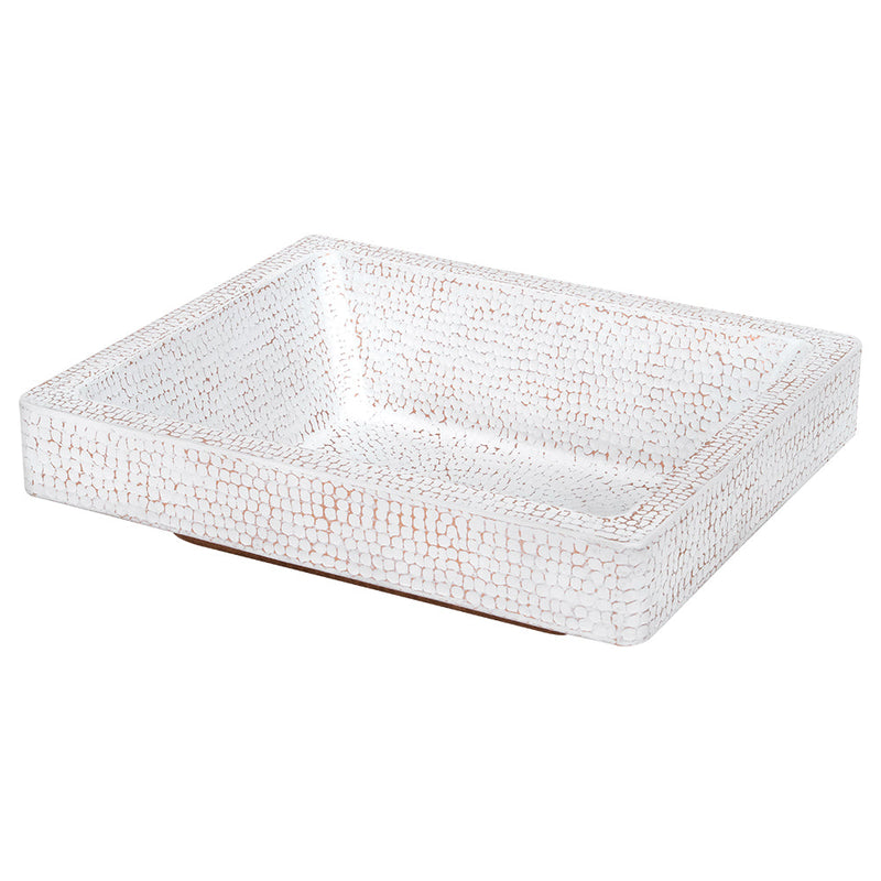 17" Rectangle Skirted Vessel Hammered Copper Sink