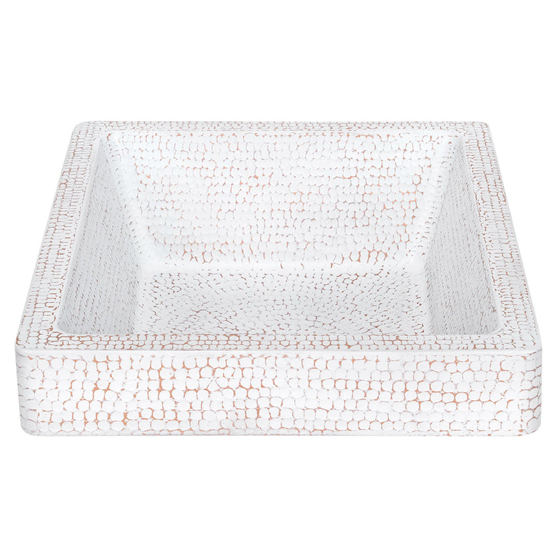 17" Rectangle Skirted Vessel Hammered Copper Sink