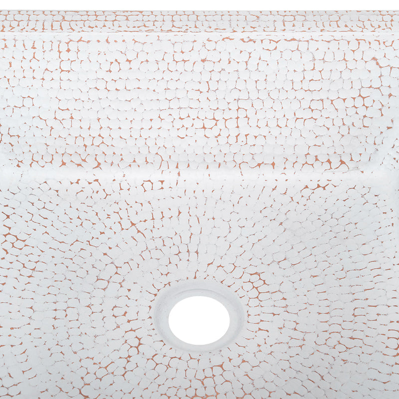 17" Rectangle Skirted Vessel Hammered Copper Sink