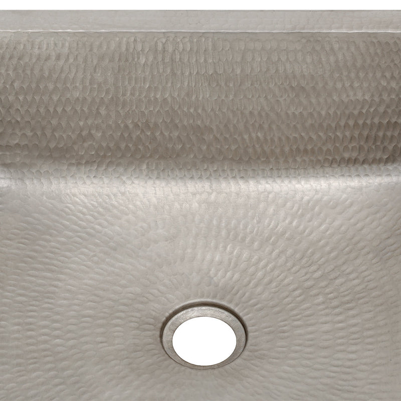 19" Rectangle Skirted Vessel Hammered Copper Sink
