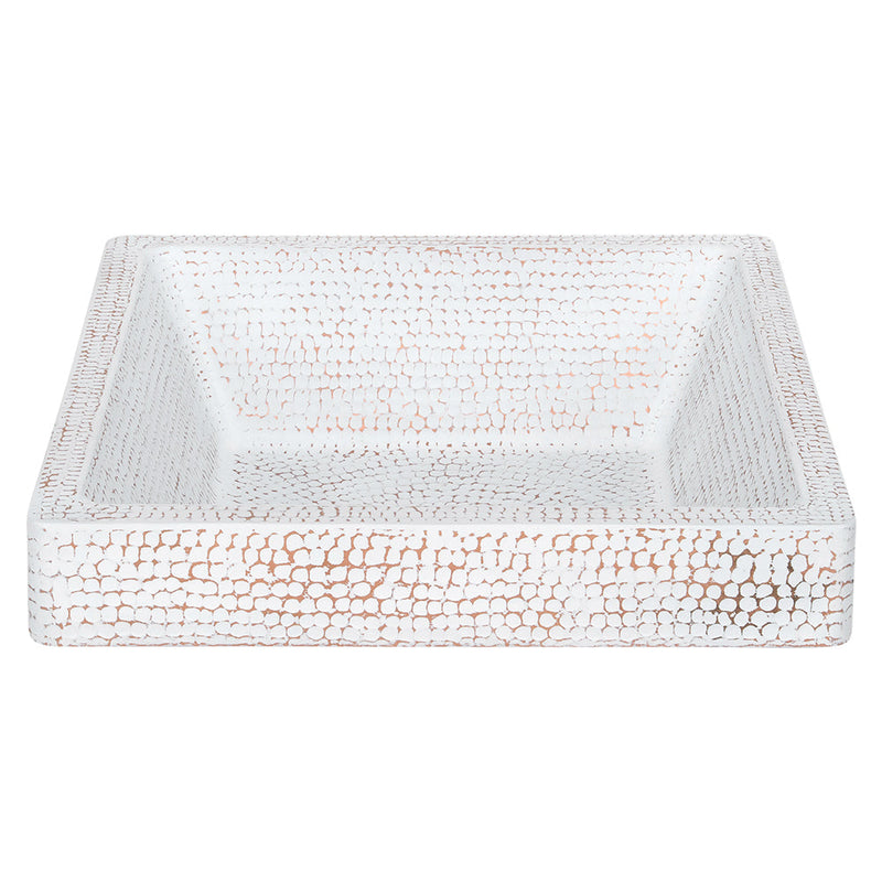 19" Rectangle Skirted Vessel Hammered Copper Sink