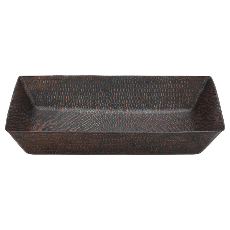 20" Rectangle Vessel Hammered Copper Sink