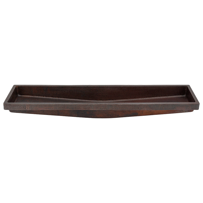 60" Rectangle Skirted Vessel Hammered Copper Sink
