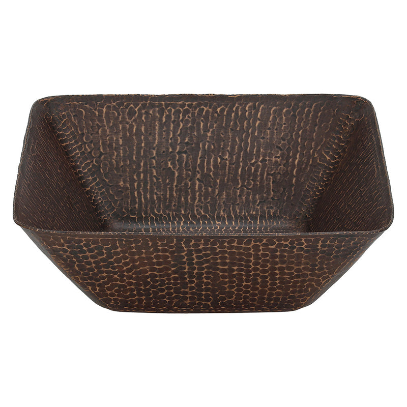 14" Square Vessel Hammered Copper Sink
