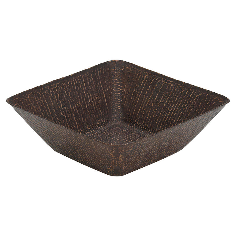 14" Square Vessel Hammered Copper Sink