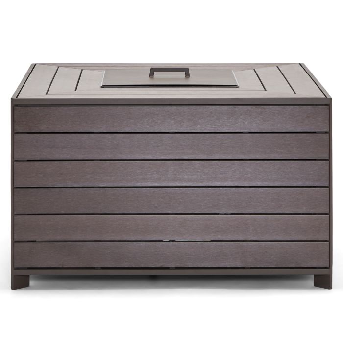 Essence NexTeak Square Chat Height Fire Table - Bark Fire Tables