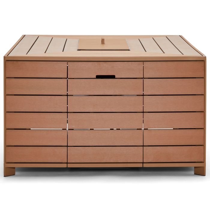 Essence NexTeak Rectangular Chat Height Fire Table - Natural Fire Tables