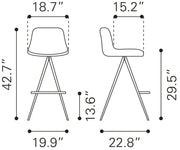 Aki Barstool (Set of 2) White & Black
