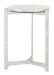 Barmas Side Table White & Silver