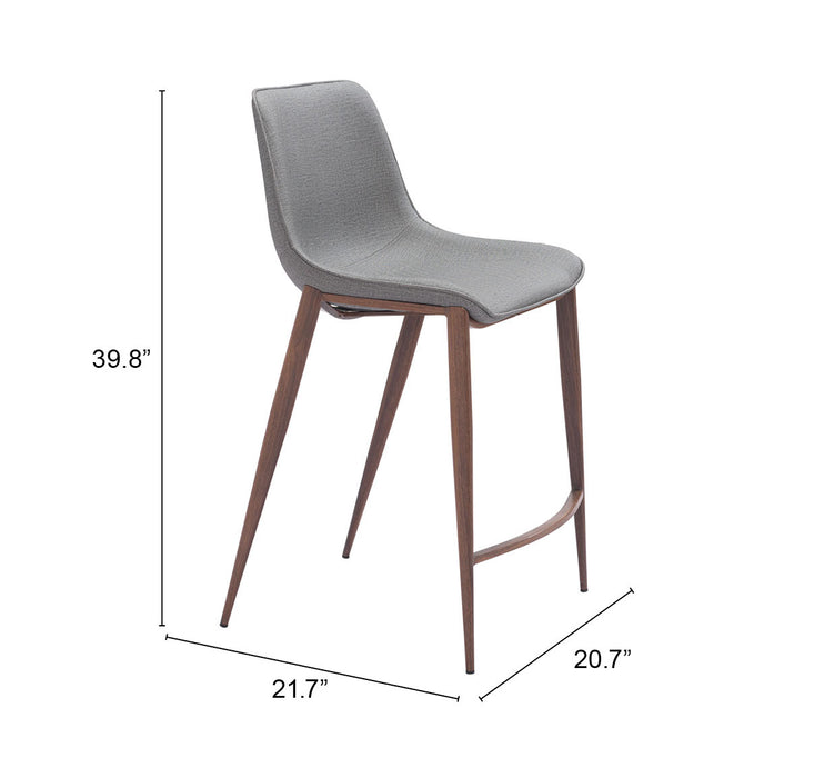 Magnus Counter Stool (Set of 2) Slate Gray & Walnut