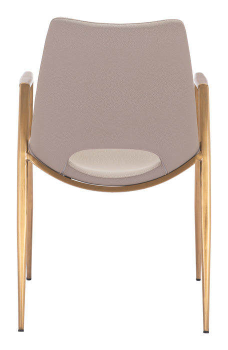 Desi Dining Chair (Set of 2) Beige & Gold