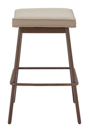 Divat Counter Stool (Set of 2) Beige & Walnut