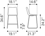 Smart Counter Stool (Set of 2) Charcoal