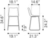 Smart Counter Stool (Set of 2) Charcoal