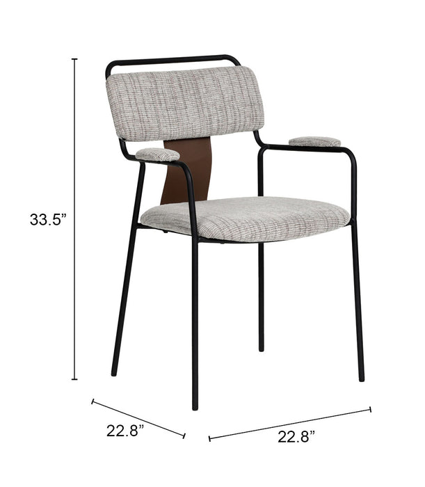 Couva Dining Chair (Set of 2) Gray Tweed