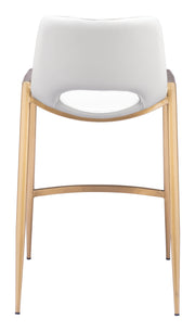 Desi Counter Stool (Set of 2) White & Gold