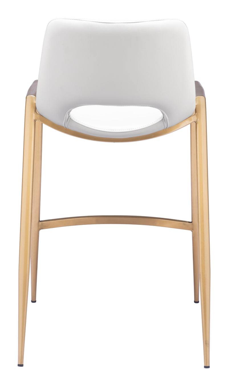 Desi Counter Stool (Set of 2) White & Gold