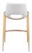 Desi Counter Stool (Set of 2) White & Gold