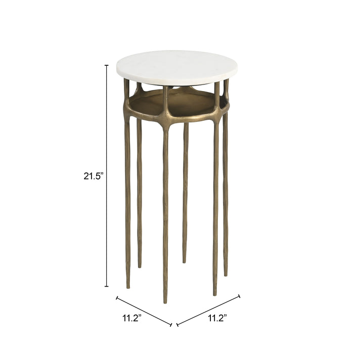 Bild Side Table White & Brass