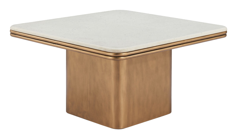 Cher Coffee Table White & Brass