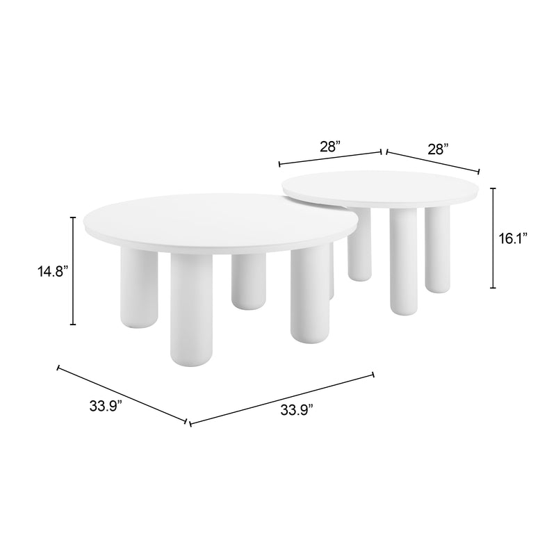 Ola Coffee Table Set (2-Piece) White