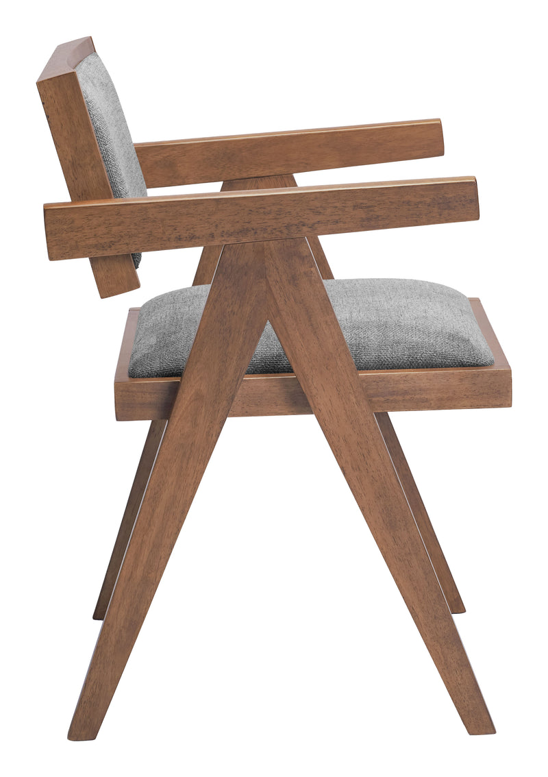 Delhi Dining Chair (Set of 2) Gray & Walnut