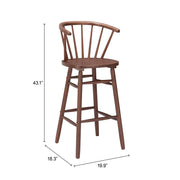 Stenger Barstool (Set of 2) Walnut