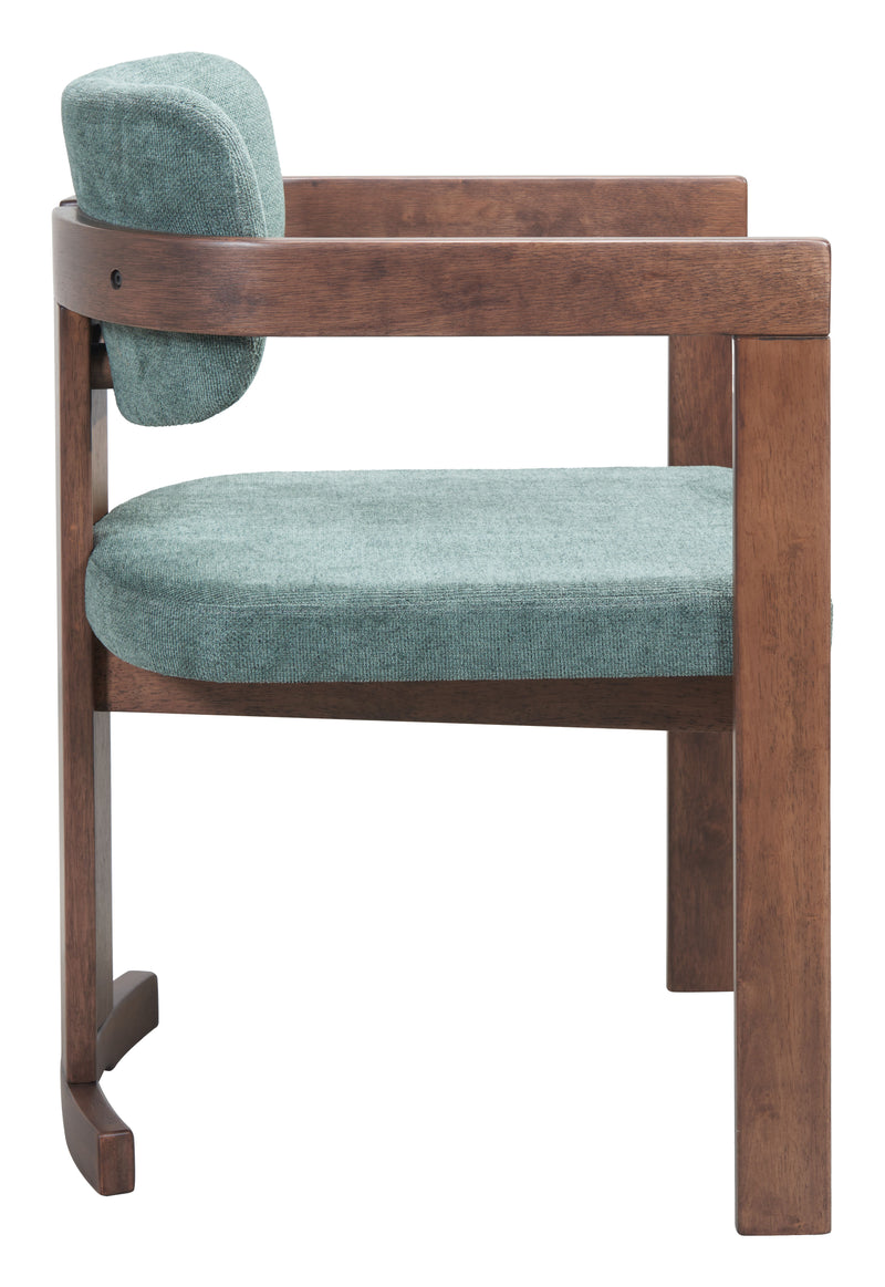 Poly Dining Chair Moss Gray & Walnut