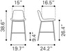 Tony Counter Stool Red & Gold