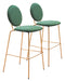 Odessa Barstool (Set of 2) Green & Gold