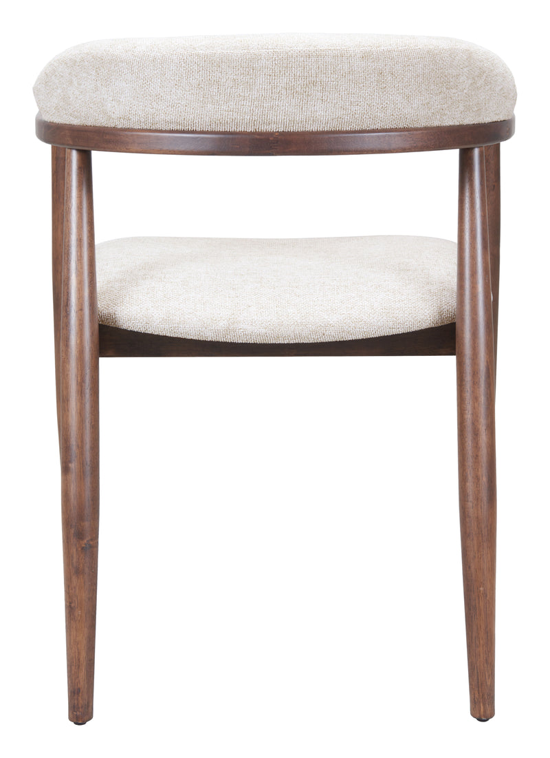 Goka Dining Chair Beige & Walnut