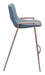 Desi Counter Stool (Set of 2) Azure Gray & Walnut