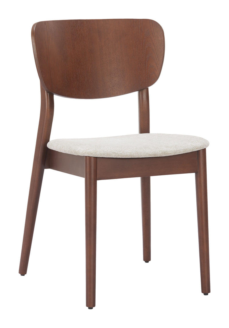 Kellua Dining Chair (Set of 2) Beige & Walnut