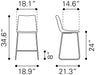 Smart Counter Stool (Set of 2) Ivory
