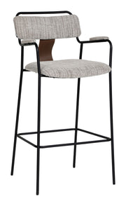 Couva Barstool (Set of 2) Gray Tweed