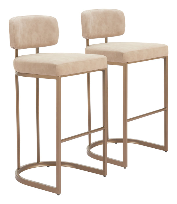 Velar Barstool (Set of 2) Beige