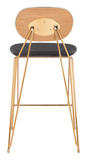 Georges Counter Stool (Set of 2) Gray & Gold