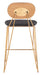 Georges Counter Stool (Set of 2) Gray & Gold