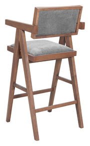 Delhi Barstool (Set of 2) Gray & Walnut