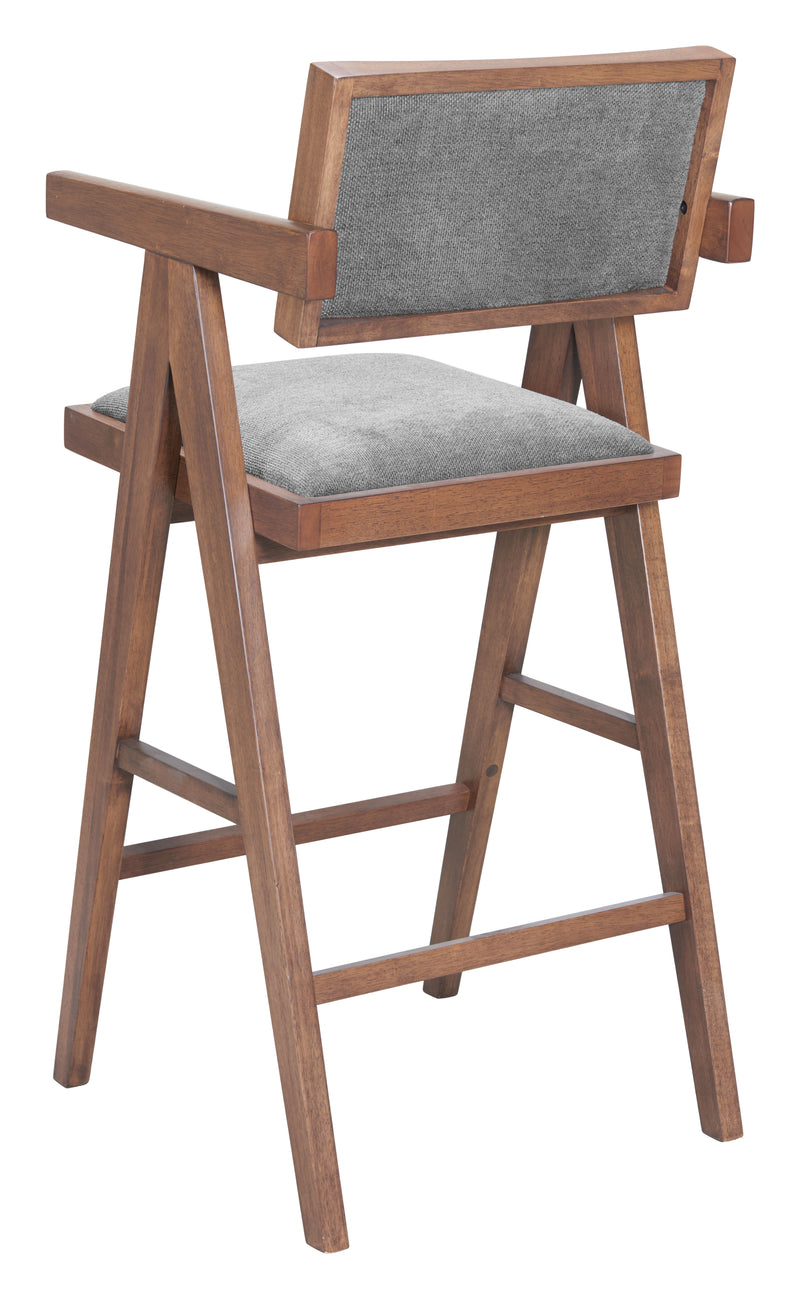 Delhi Barstool (Set of 2) Gray & Walnut